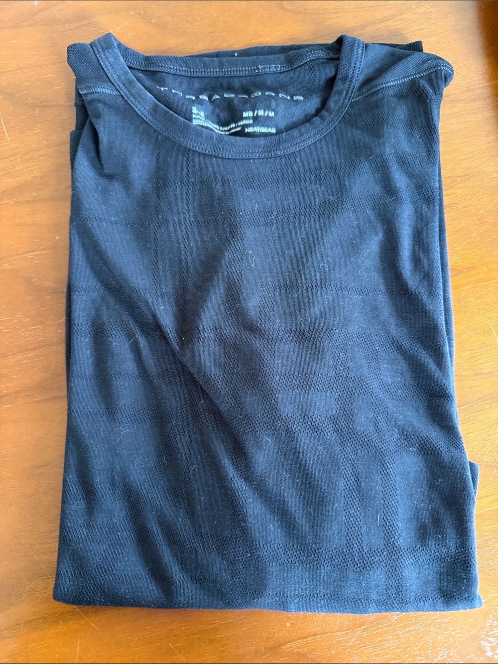 Men's Black Under Armor Threadborne 3/4 sleeve